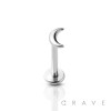 INTERNALLY THREADED 3D MOON TOP 316L SURGICAL STEEL LABRET